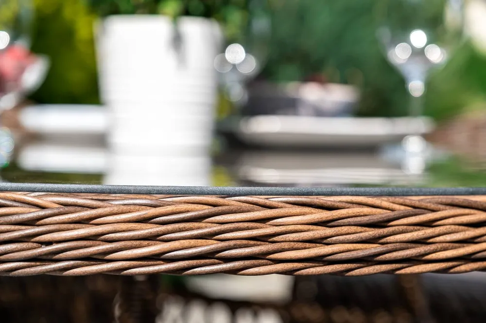 "Эспрессо-150 R" обеденная группа плетеная, цвет коричневый