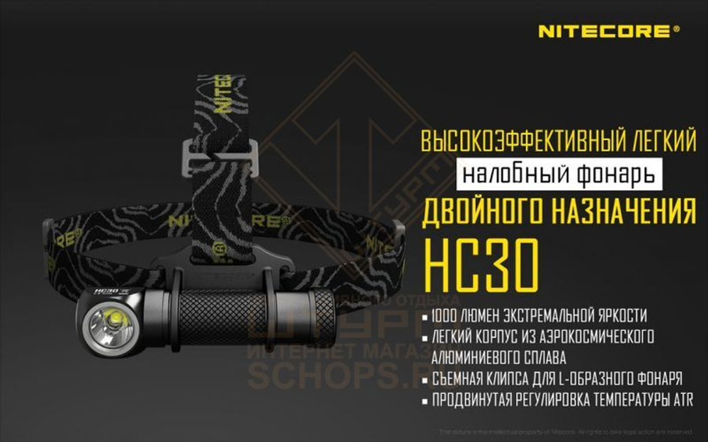Фонарь налобный Nitecore HC30