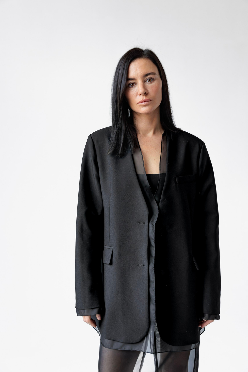 Пиджак апсайклинг с вуалью