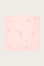 ПЛАТОК ИЗ РОЗОВОГО ШЕЛКА С АВТОРСКИМ ПРИНТОМ 90*90