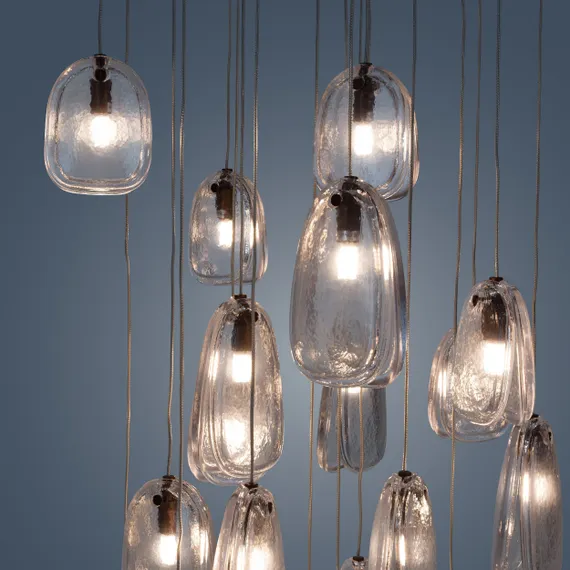 Подвесной светильник Jewel Ø60 см, прозрачный, медный