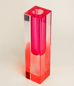 Ваза/Подсвечник из акрила 5 х 5 х 20 Розовый