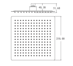 Верхний душ LAPARET квадратный 250*250мм N289415002LPT