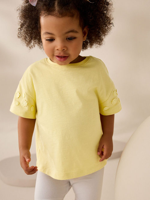 Футболка с вышивкой для девочки Next AD8-257, Светло-желтый