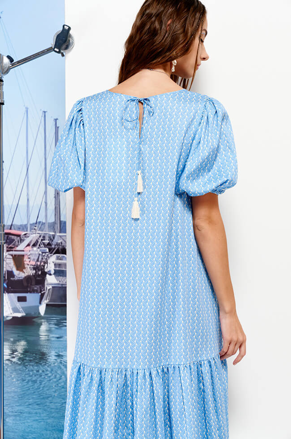 51364 Платье женское (голубой принт)