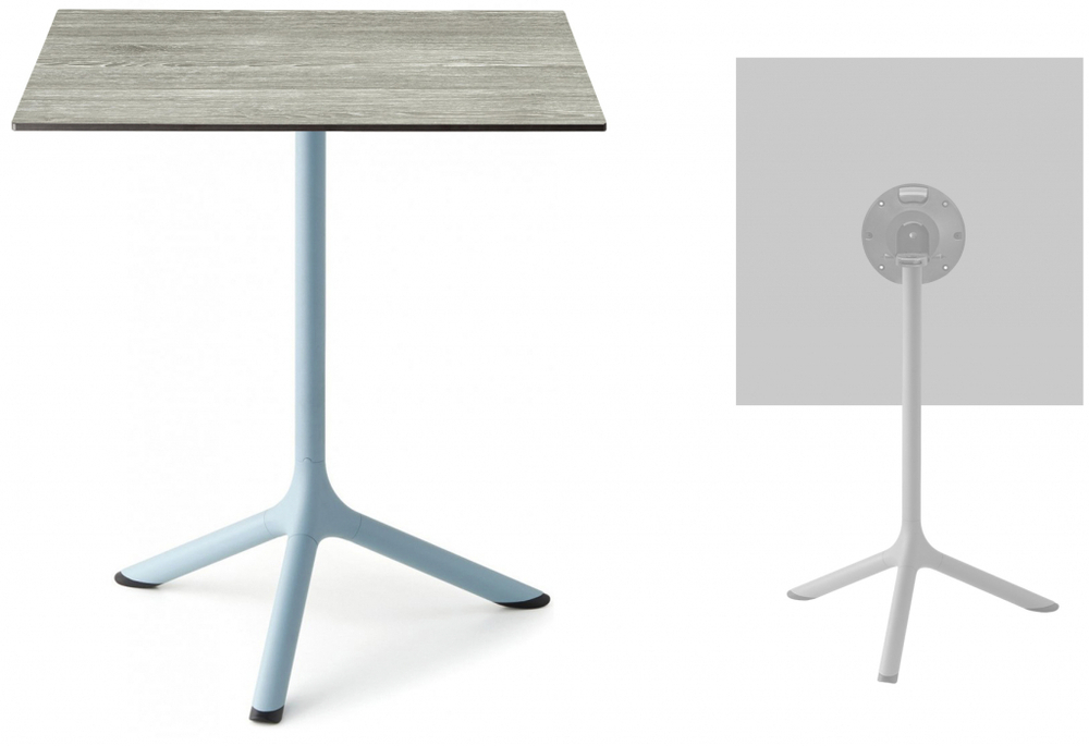 Стол ламинированный обеденный складной Scab Design Tripe Folding, голубой, состаренный серый дуб
