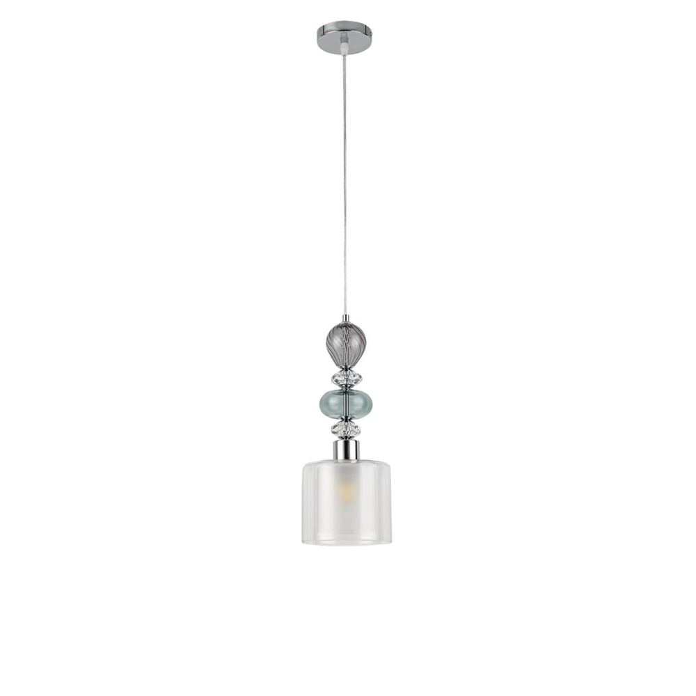 8292/1A MODERNI LN26 367 хром/белый/прозрачный, металл/стекло/хрусталь Подвес E27 1*60W 220V GANNA