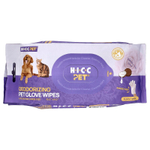 HICC Pet, дезодорирующие салфетки для перчаток, очень большие, дамасская роза, в упаковке 3 шт., по 6 шт.