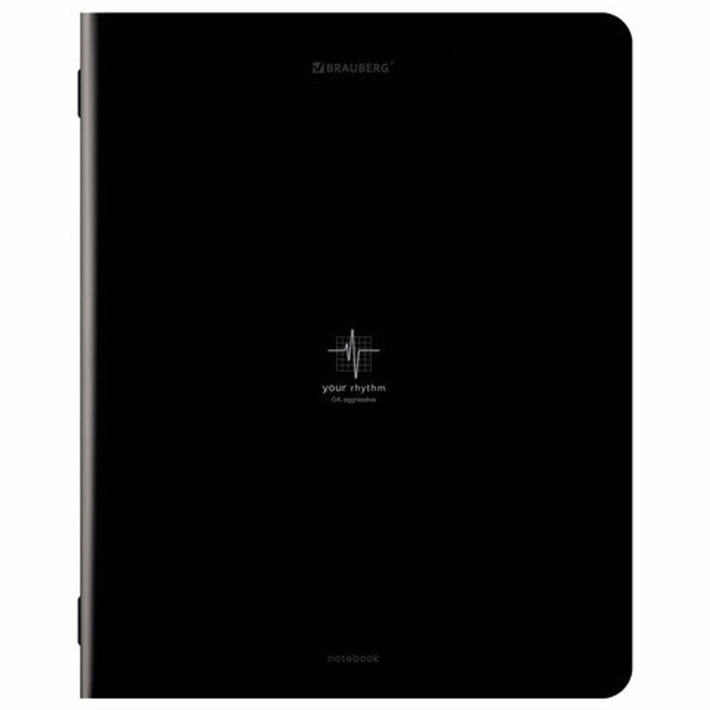 Тетрадь А5, 48 л., BRAUBERG, скоба, клетка, SoftTouch, "Ритм", (микс в спайке), 405331