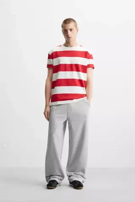 ZARA ДЖОГГЕРЫ WIDE-FIT, СЕРЫЙ С МЕЛАНЖЕВЫМ ЭФФЕКТОМ