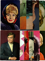 №38 Открытки Артисты и актёры СССР 1970–1980-е г. 25 штук. Цветные, чистые, без повторов