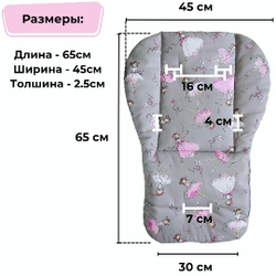 Вкладыш - матрасик в стульчик для кормления, коляску, качели
