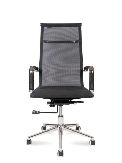 Кресло офисное Норден / Хельмут / (black) сталь + хром / черная сетка