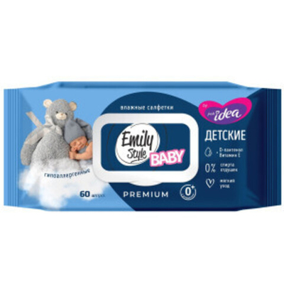 Влажные салфетки Emily Style BABY 60 шт. детские