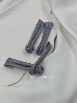 Застежка клевант узел серая (китайская пуговица)
