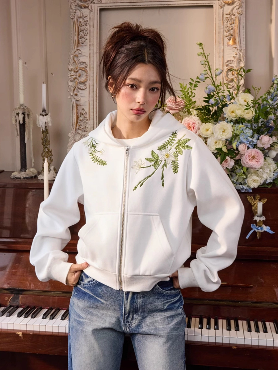 Женское худи HARSHandCRUEL "Flowers" Cropped Zip Hoodie