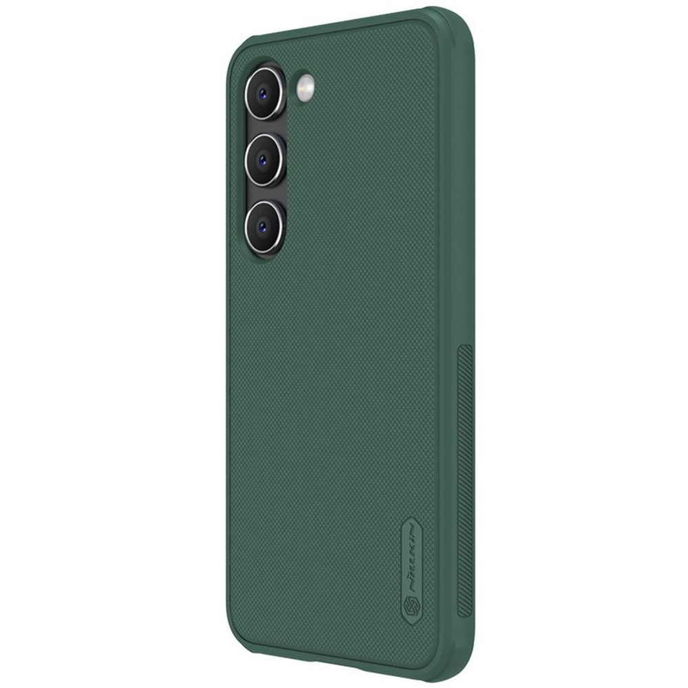 Двухкомпонентный чехол зеленого цвета (Deep Green) от Nillkin для Samsung Galaxy S23+ Плюс, серия Super Frosted Shield Pro