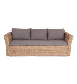 "Капучино" диван из искусственного ротанга (гиацинт) трехместный, цвет соломенный