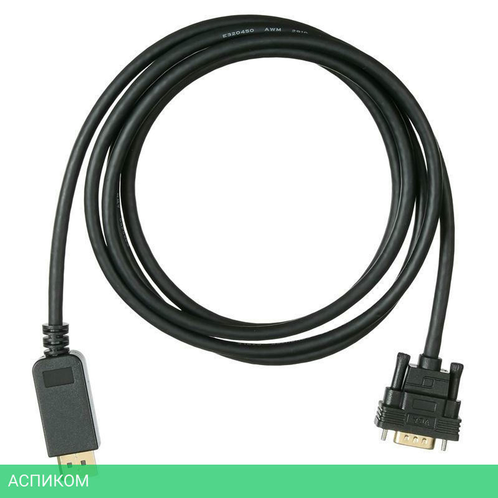 Кабель Buro v 1.1 DisplayPort (m)/VGA (m) 2м позолоченные контакты черный (BHP DPP_VGA-2)