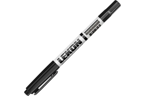 Маркер LEKON DUO перманентный двухсторонний, черный, 012281