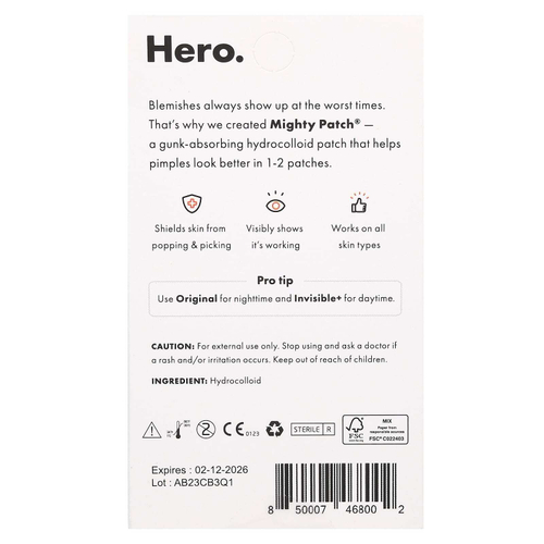 Hero Cosmetics, Mighty Patch Duo, 6 оригинальных + 6 невидимых патчей