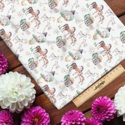 Ткань флис акварельные домашние животные