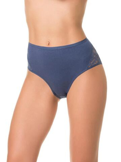 Высокие трусики с кружевными вставками на передней части (Размер: XXL) (Цвет: грязно-розовый)