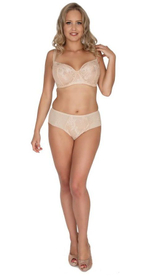 Телесные трусики-слипы из нежного гипюра (Размер: XL) (Цвет: телесный)