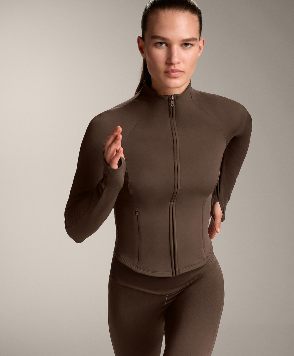 Oysho Легкая и теплая высокотехнологичная куртка, темно-коричневый