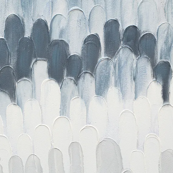 Панно декоративное с ручной росписью by feel, 140х70 см, серо-голубое