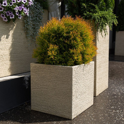 Кашпо Concretika Cone D24 H26 Erosia Yellow