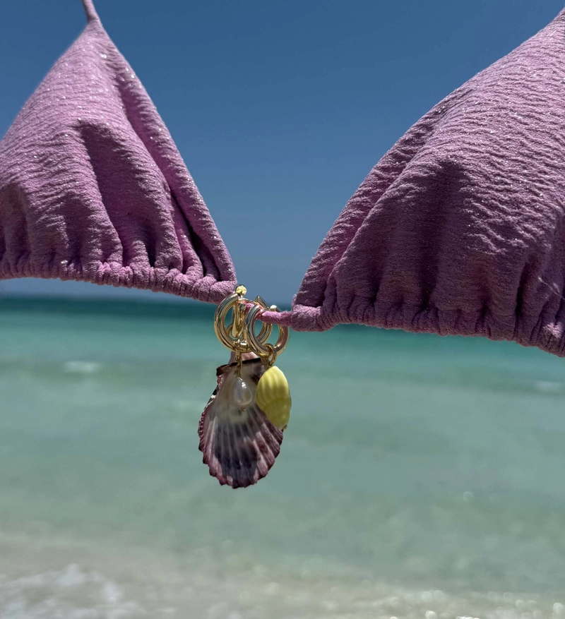 Серьга Керамическая Ракушка  – Желтая