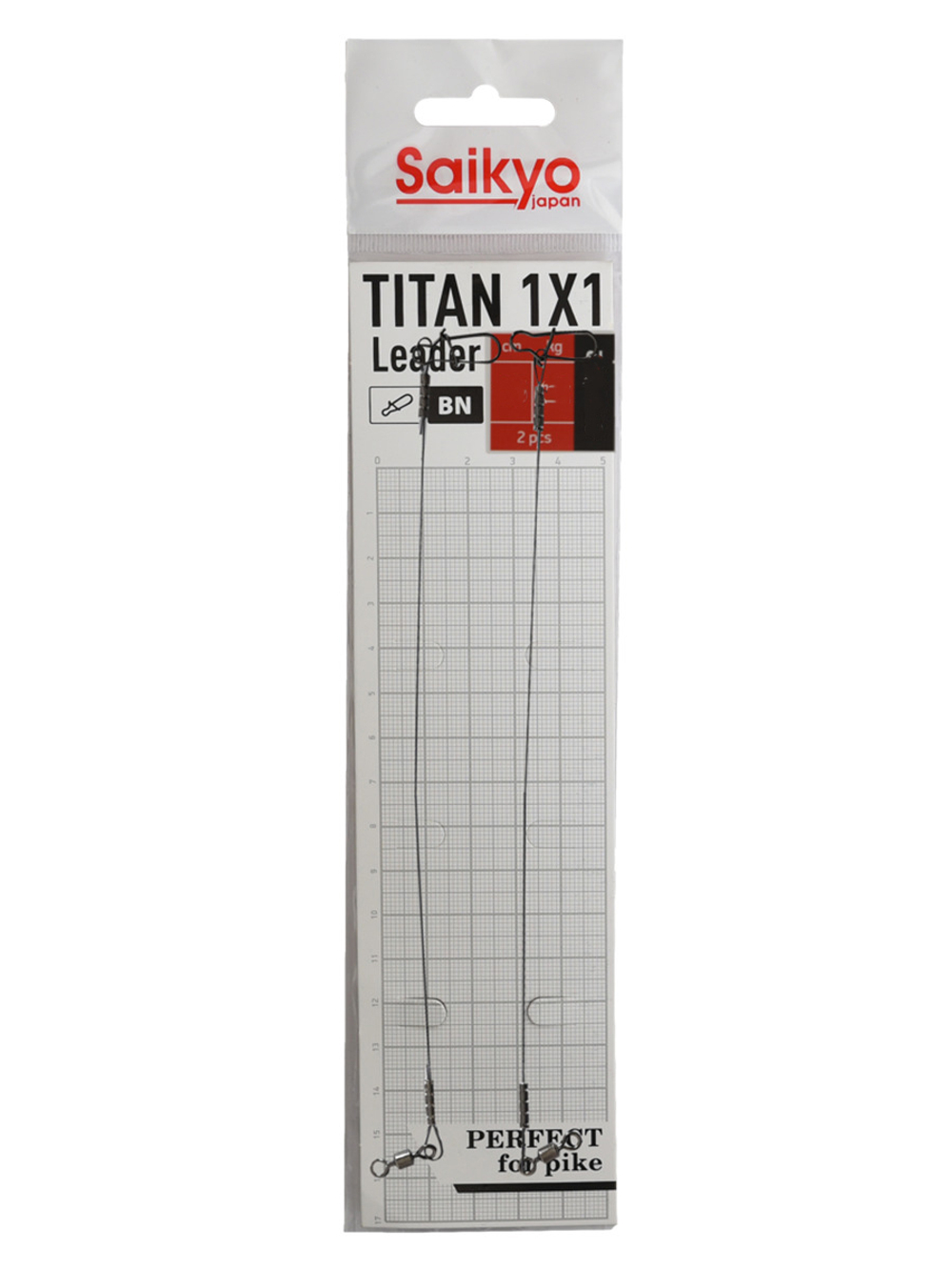Поводок для рыбалки Saikyo Titan 1x1 STO2514, 14кг/25см, 2 штуки в комплекте