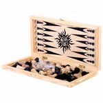 Шахматы, шашки, нарды (3 в 1), деревянные, большая доска 40х40 см, ЗОЛОТАЯ СКАЗКА, 664671