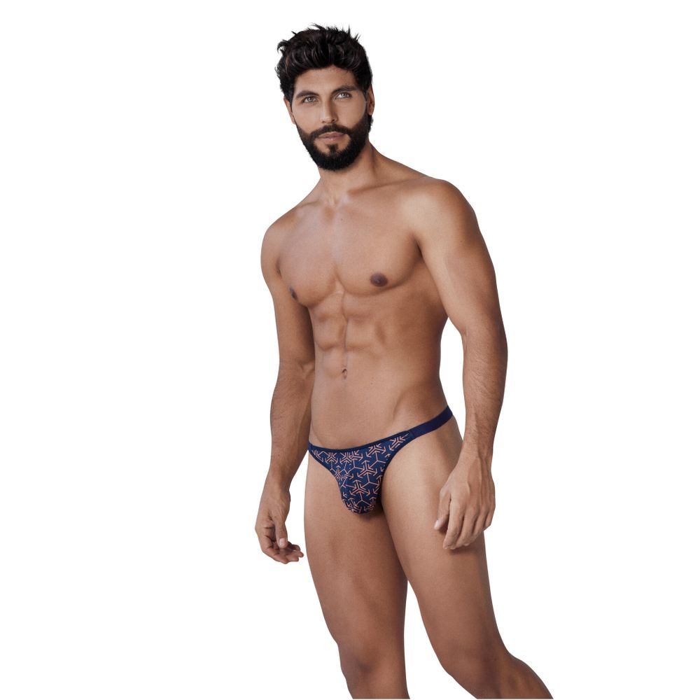 Мужские трусы тонги темно-синие с принтом Clever VOYAGE THONG 132508