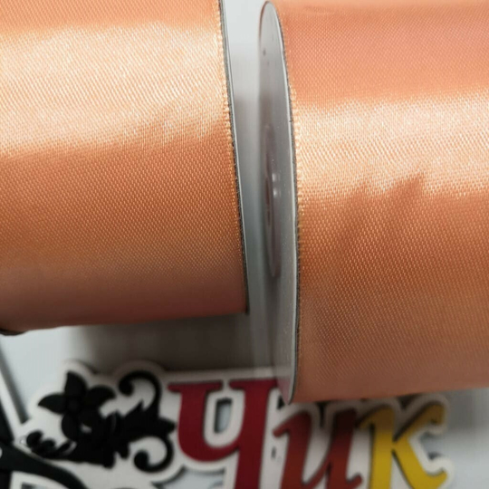 Лента атласная 5 см (Персиковая) - 27 метров