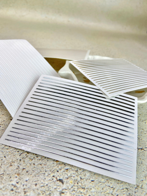 IBDI Металлизированные 3D наклейки "Полосочки" серебро