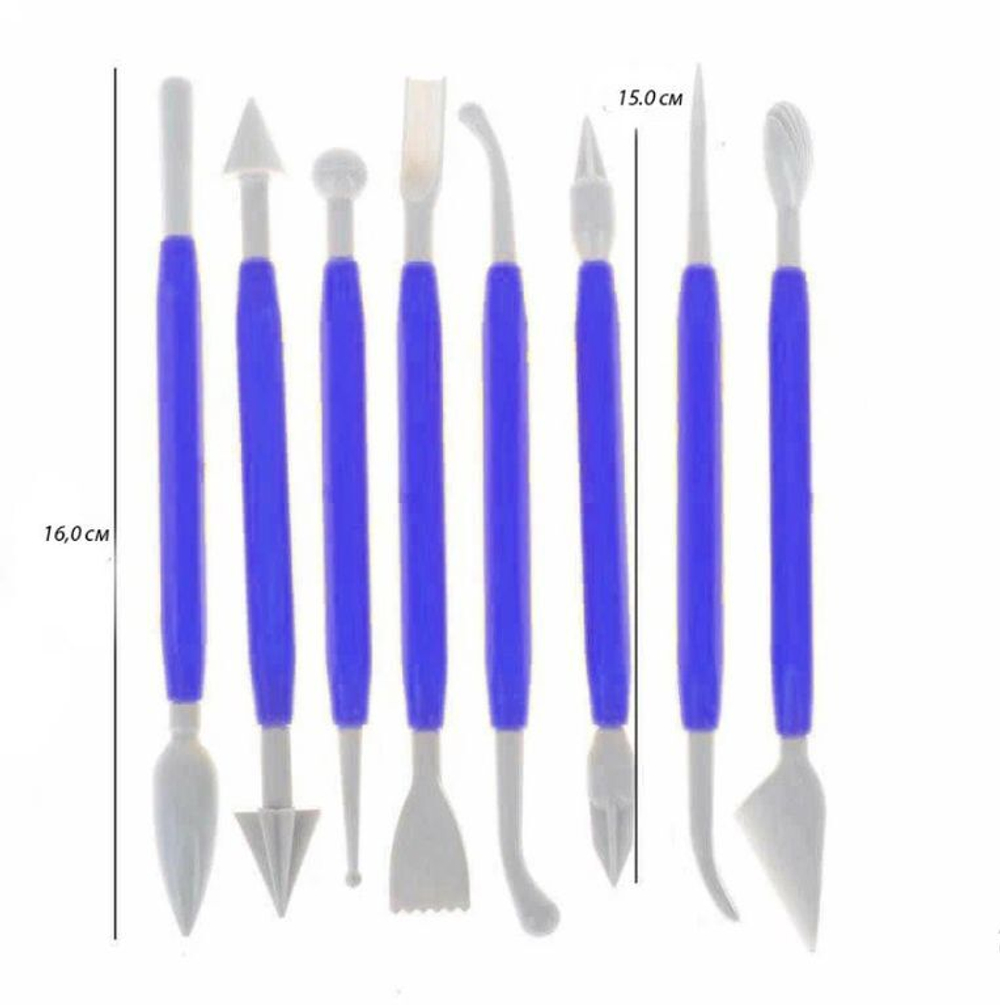 Комплект инструментов для моделирования кондитерских украшений (8 шт)