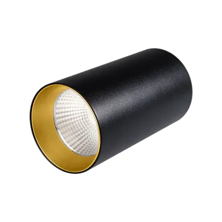 Светильник накладной SP-POLO-R85-1-15W Day White 40deg (Black, Gold Ring) (Arlight, IP20 Металл, 3 года) 022952