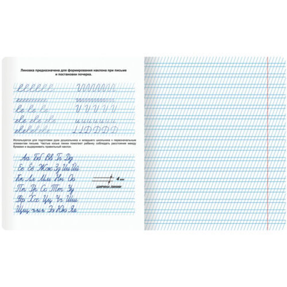 Тетрадь УЧУСЬ ПИСАТЬ № 2 12 л. частая косая линия, со справочным материалом, ЮНЛАНДИЯ, 404852, 20шт