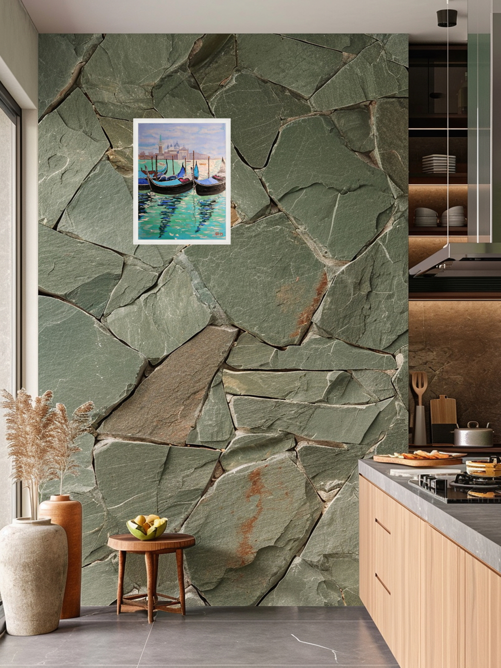 Картина авторская маслом на холсте 33х46 см на стену для интерьера "Венецианские гондолы"