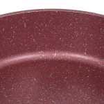 Сотейник алюминий, 28 см, антиприг, Daniks, Мрамор Олимп, винный, STWP-28-RWM-IND-LID, с крыш, индук