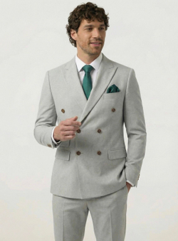 Мужской костюм двубортный (светло-серый) А67