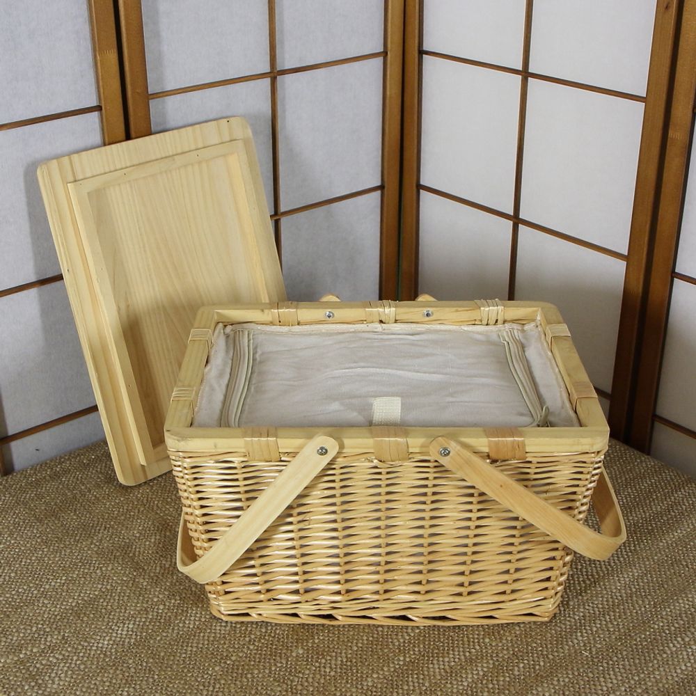 HOLYDAY BASKET Корзина для пикника с термо-сумкой с деревянной крышкой и ручками