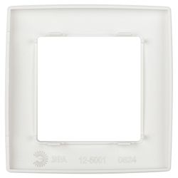 Рамка для розеток и выключателей ЭРА Серия 12 12-5001-01М на 1 пост, белый матовый