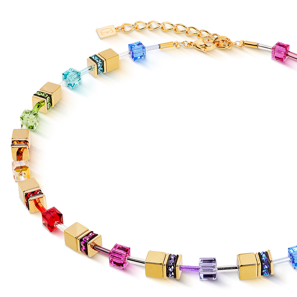 Колье Coeur de Lion Multicolour Rainbow-Gold 3015/10-1535