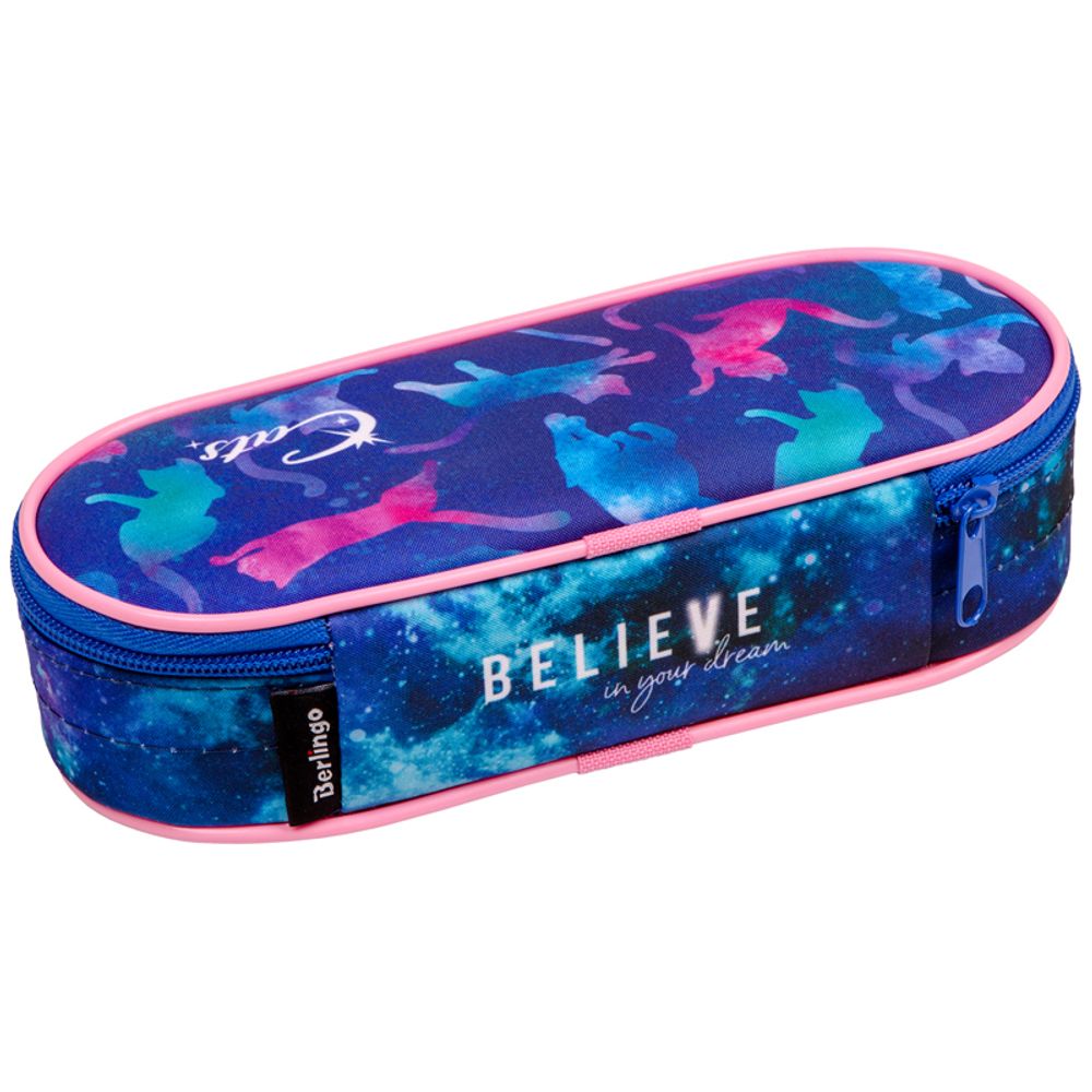 Пенал корпусный 1 отделение, 210*85*50 Berlingo "Galactic cats", полиэстер