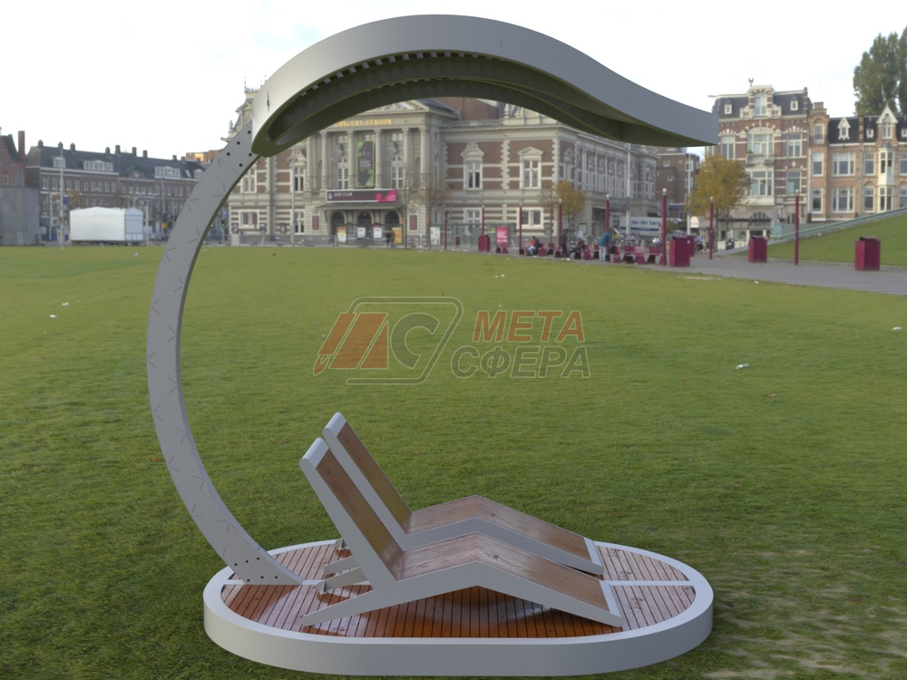 Пергола Лист с шезлонгами