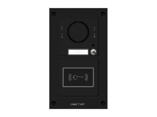Вызывная вандалозащитная IP-аудиопанель MTM VR с 1 кнопкой и считывателем, 2 модуля, цвет темно-серый