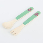 4770806 Набор бамбуковой посуды «Мельница», 5 предметов: тарелка, миска, стакан, вилка, ложка